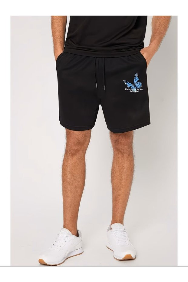 New Fashion Unisex Butterfly Print Shorts with Pockets