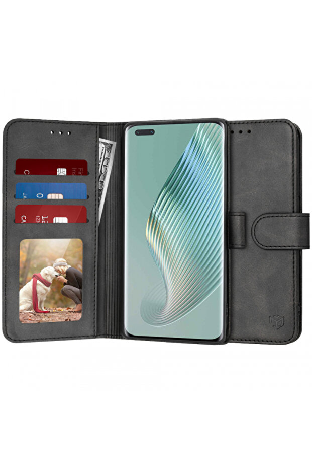 Case for Honor Magic5 Pro, Techsuit, Diary Book, Black