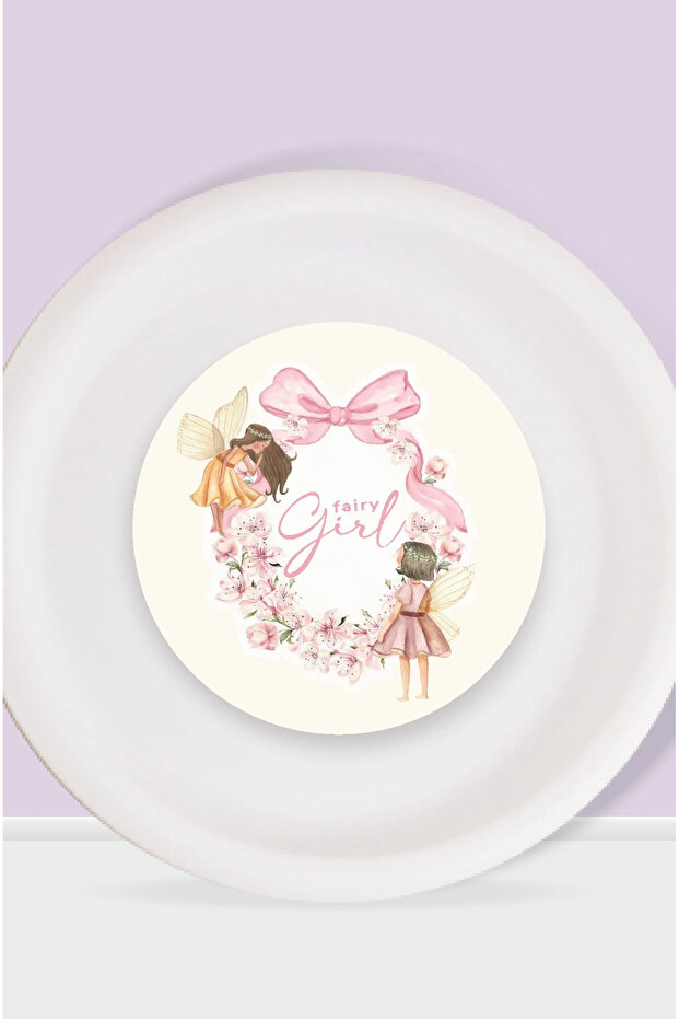Fairy Girl Themed Birthday Set Plate Stickers (15 Pieces)