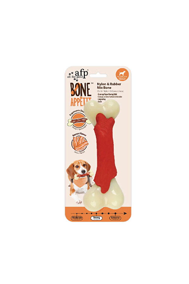 COSMOTEX Bone Appetit - عظم من النايلون والمطاط - (214418) لحم مقدد متوسط الحجم