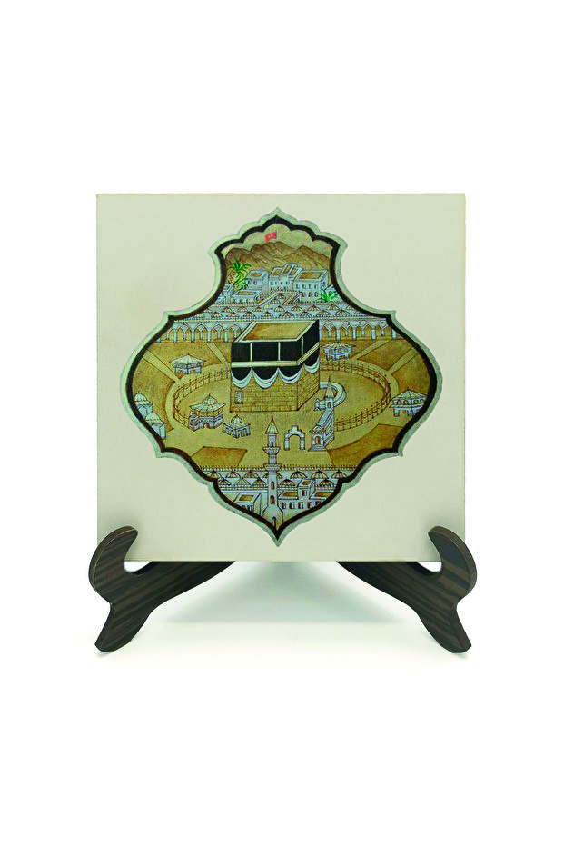 طاولة مكتبية من MDF مطبوعة بصور الكعبة الشريفة 10x10 1G-Kabe2