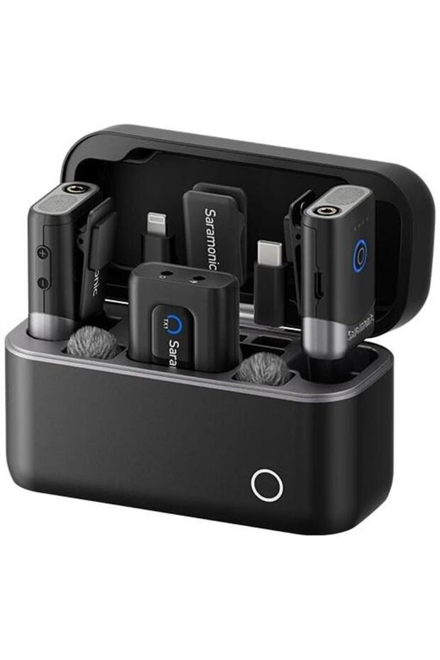 Kit microfoane wireless Mix, 2 microfoane, 1 receptor, USB-C/Lightning