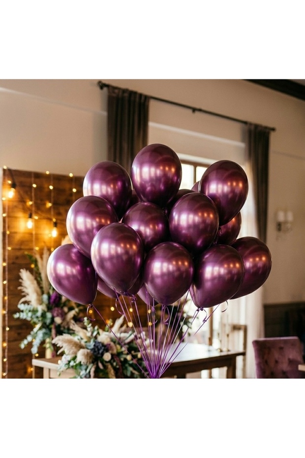 Plum Color Metallic Balloon 15 Pieces