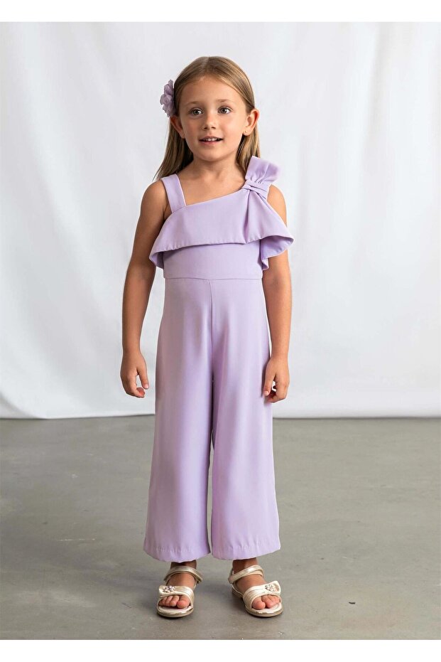 Girl's Bowknot Jumpsuit Lilac 3892