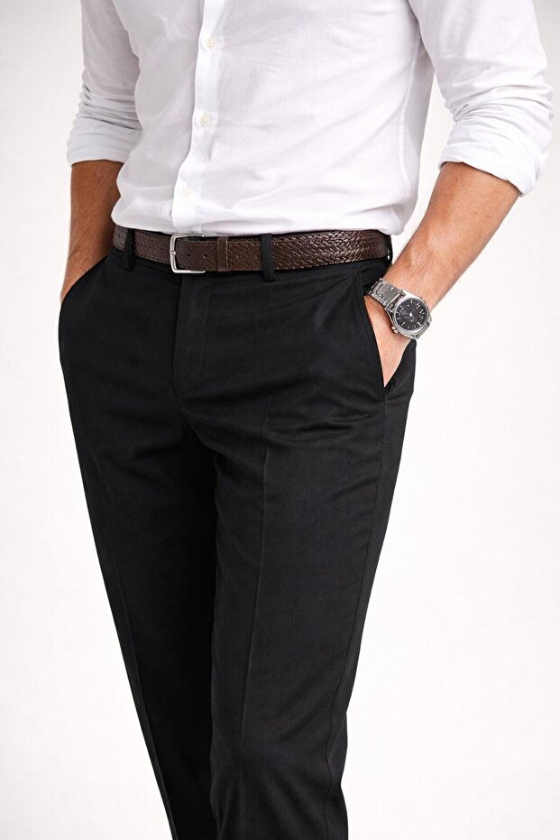 Caserta Regular Fit Men's Dobby Linen Trousers - 7635