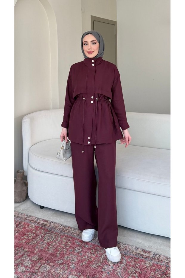 Molly Nelly Women's Waist Tie Pants Set