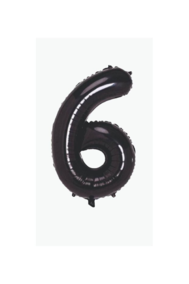 Black 6 Year Old Number Balloon 76 cm 34 Inches