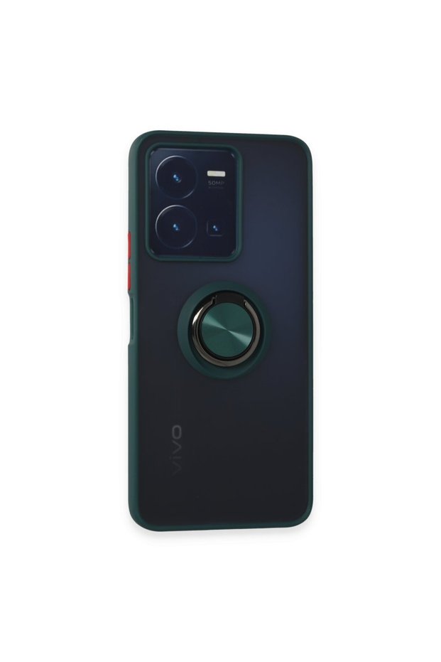 Vivo Y22S Case with Camera Protection, Ring Holder, Magnetic Stand, Frosted Back Cover