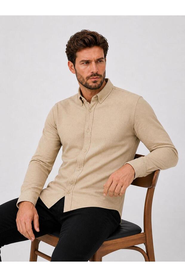 Reeport Lycra Long Sleeve Slim Fit Men's Shirt - 7641