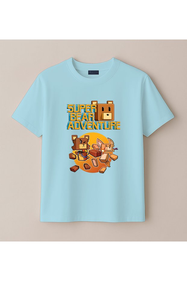 Super Bear Adventure Printed Children's T-Shirt (4-13 Years) - Kids Tshirt