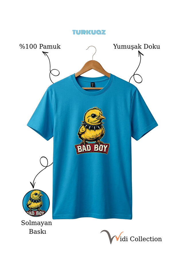 Unisex Bad Boy Chick Graphic Printed 100% Cotton Regular Fit T-Shirt