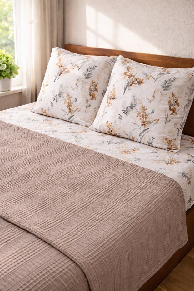 Single Cotton Honeycomb Pique Set | Natural Textured, Stylish and Comfortable to Use Mink