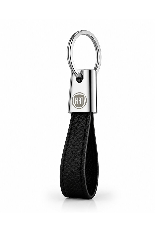 Luxury Fiat Keychain Metal Leather – Premium Stylish Design 11 X 2 cm Double-Sided Logo Car Accessory