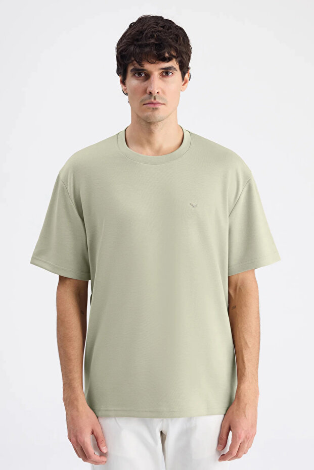 Ds Damat Comfort Mold Sage Soft Viscose Blended Comfortable Crew Neck T-Shirt