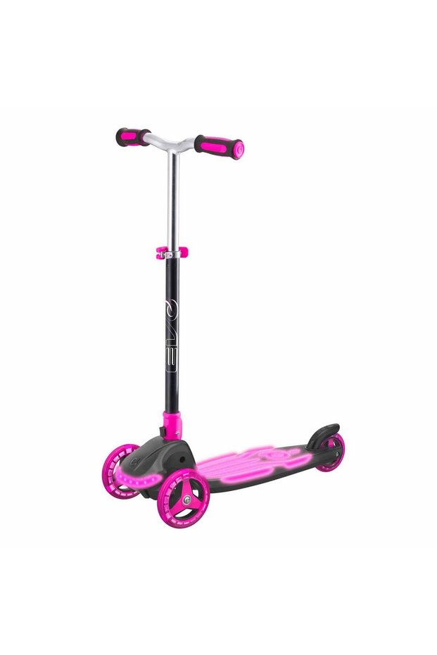Evo 3 Wheel Foldable Illuminated Pink Scooter
