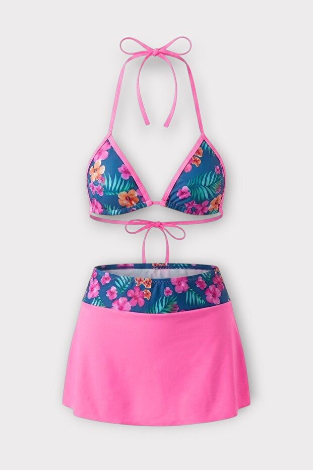 Devojčički bikini set sa suknjom - 1