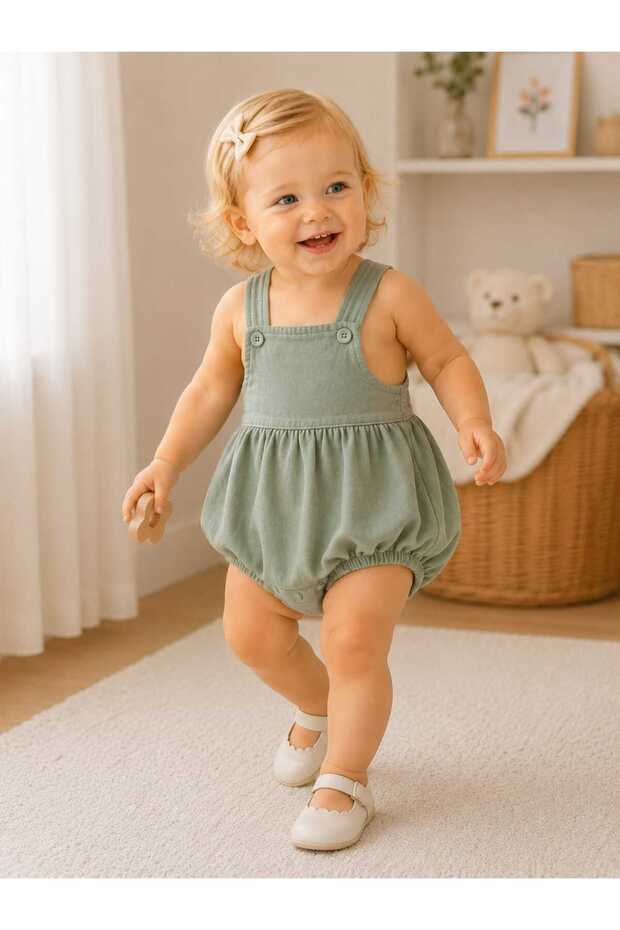 Isyis Unisex Baby Green Jumpsuit