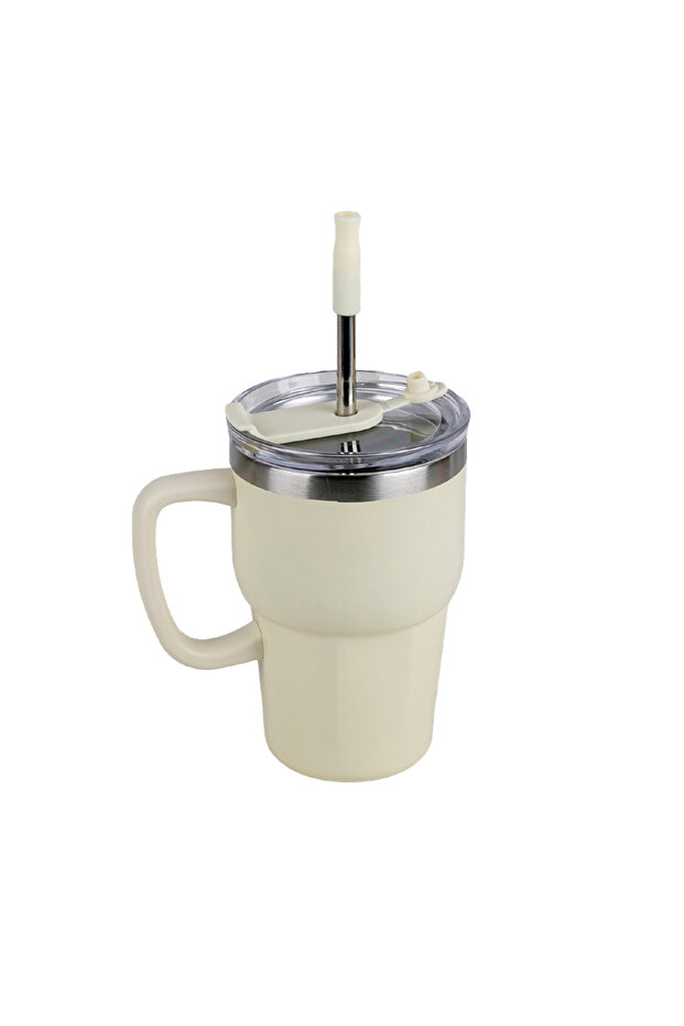 Double Wall Mug + Straw, 480 ml