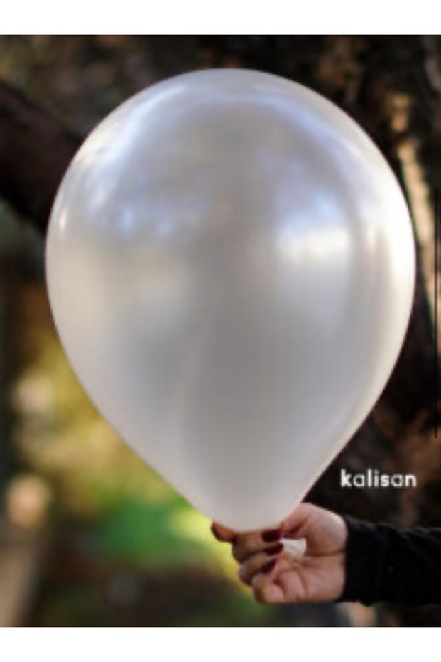 Kalisan Metallic Balloon 11 Inch 50 Pcs Pearl White Pearl White Balloon