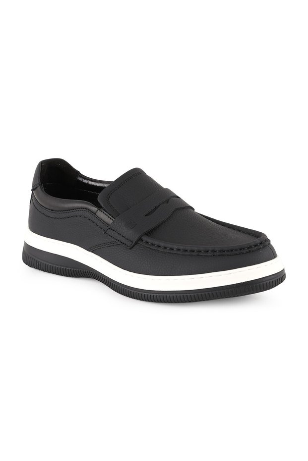 Men's Antique Leather Loafer Lightweight Eva Sole Laceless Daily Casual Shoes H1066