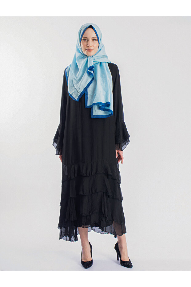 Silk Chiffon Layered Design Dress