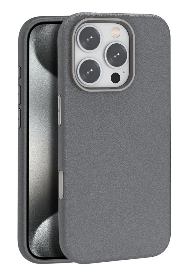 Ilkeshop iPhone 16 Pro Wonder Leather Magsafe Cover - (101602) Titanium Gray