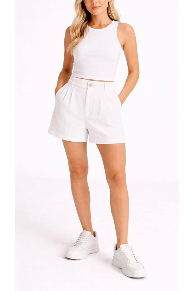 Sofia Linen Shorts (We Recommend Ordering One Size Smaller, One Size Larger)