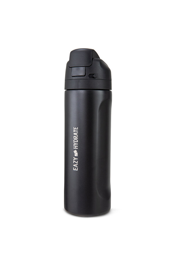 Stainless Steel Water Bottle w/ Straw and Spout 710mL Black
