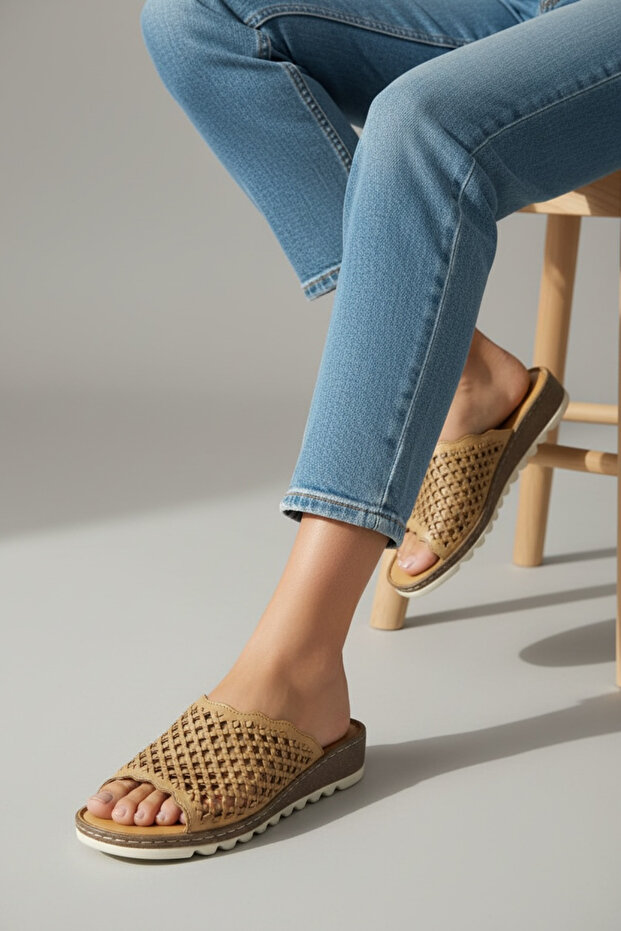 Orthopedic Soft Sole Genuine Leather Women's Slippers