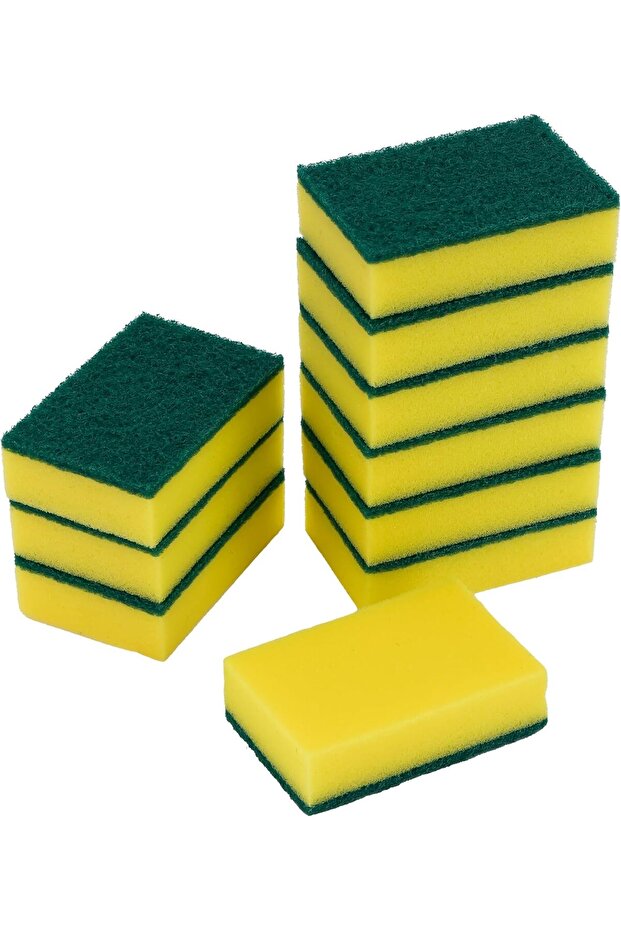 DC2995 Sponge Scrubber Pack of 10, Green/Yellow
