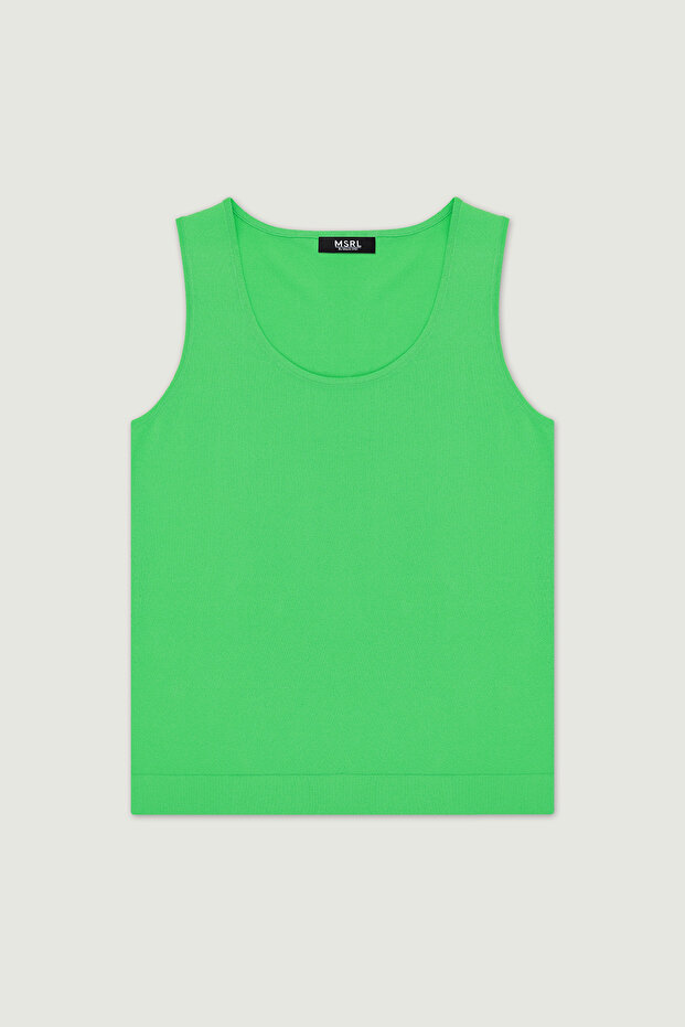 Water Green Basic Knitwear Women's Undershirt