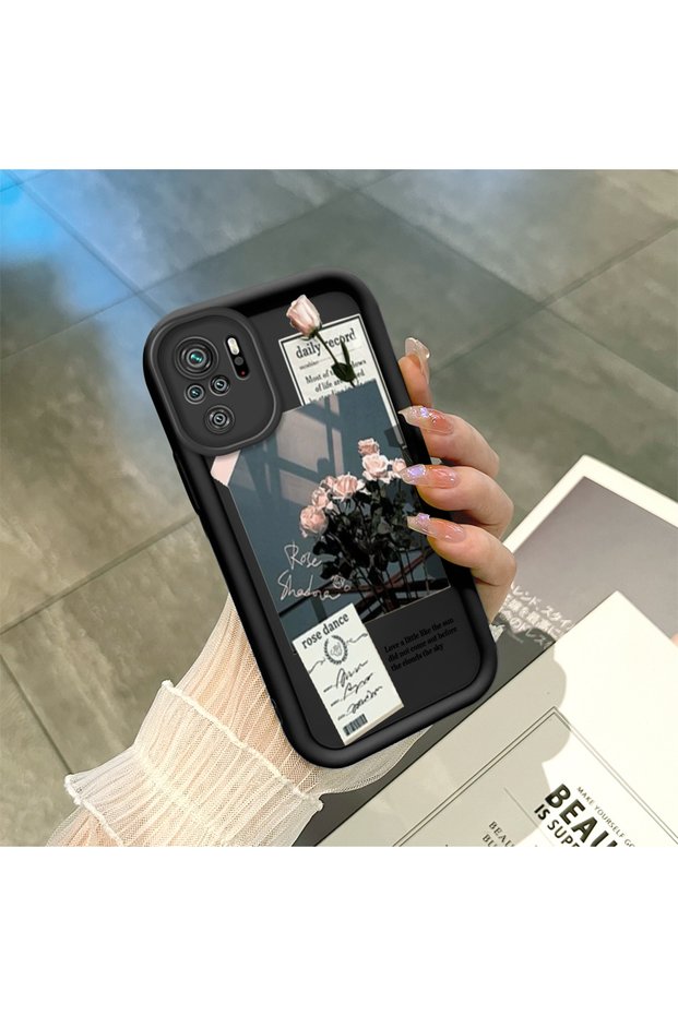 Poco M5S Compatible Art Style Rose Bouquet Case, Silicone Impact Protection Cover