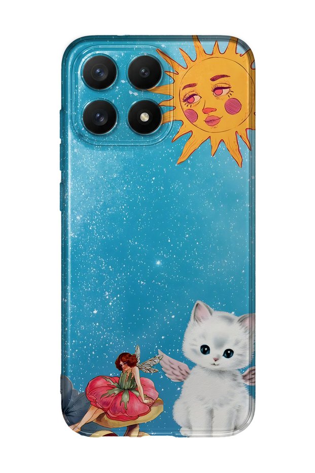Xiaomi 17 Compatible Sunny Fairy and Angel Cat Pattern Transparent Phone Case