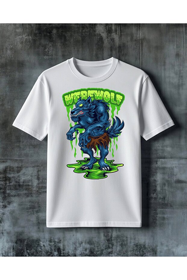 Werewolf Monster Printed Oversize T-Shirt