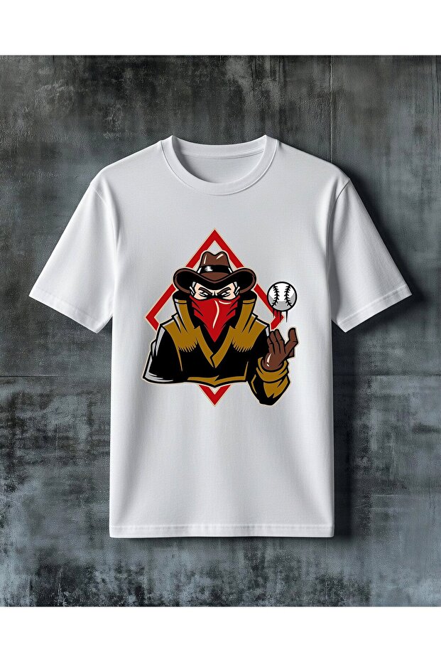 Cowboy Baseball Printed Oversize T-Shirt