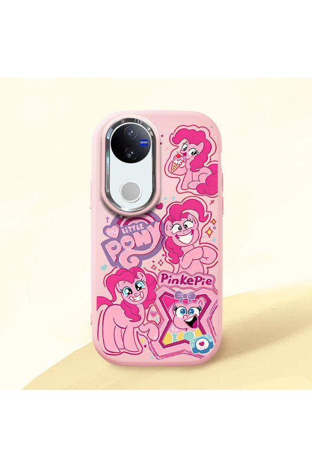 Vivo V50 Compatible Shock-Absorbing Camera Protected Pink Silicone Case