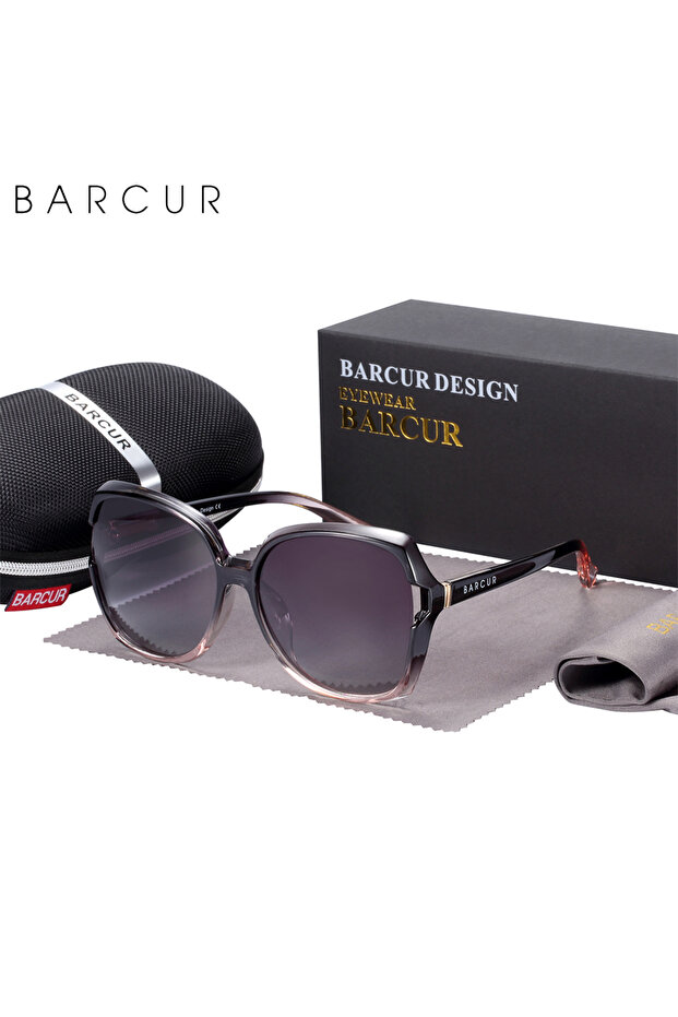 BARCUR GrayPink BARCUR Sunglasses Women Oversized Polarized Sun glasses for Women Eyewear Gradient L
