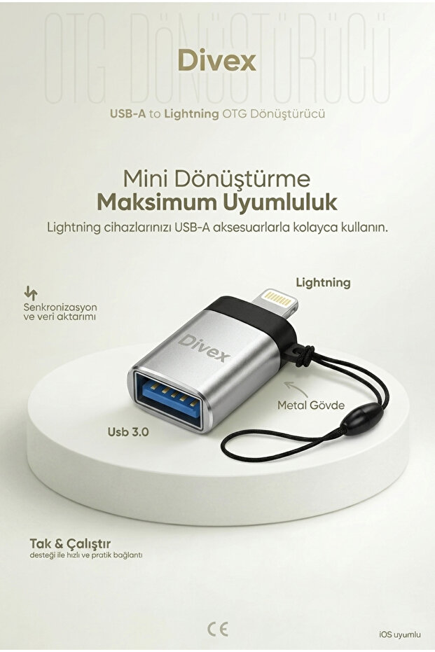 محول لنقل البيانات من Lightning إلى USB 3.0 OTG لهواتف آيفون