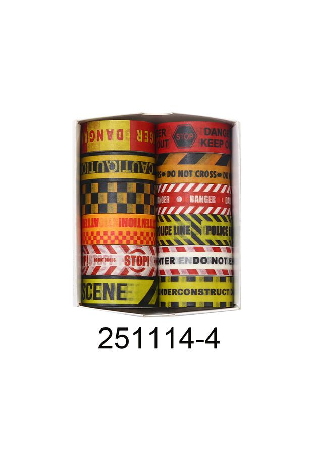 251114-4 Warning Washi Tape Set,12/16Rolls Danger Police Line Caution Tape for Scrapbooking,Journali