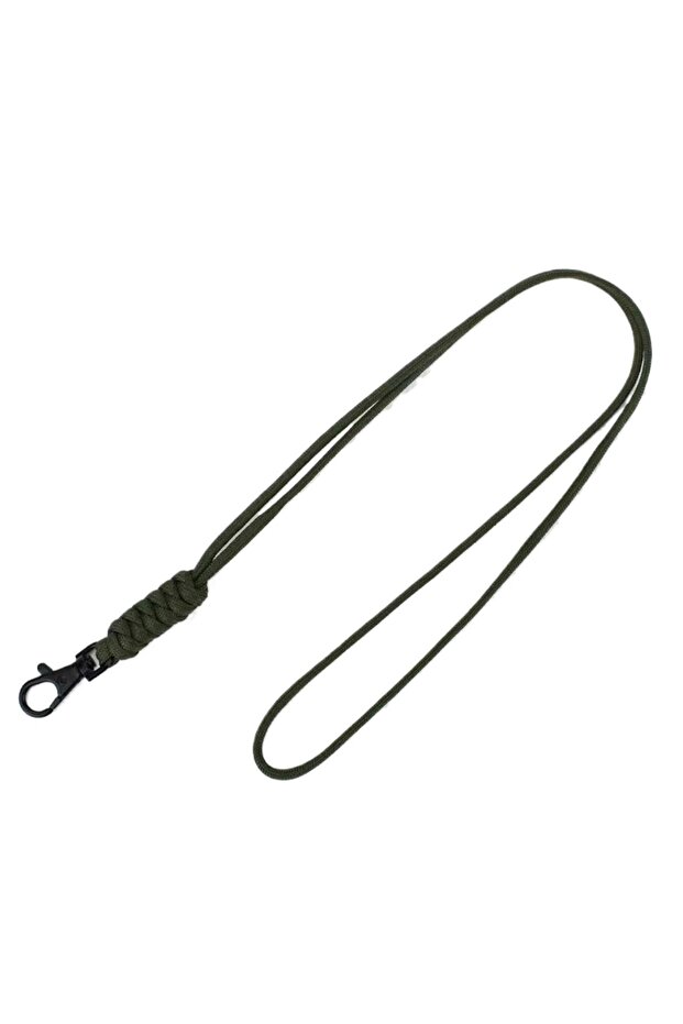 Green Travel Lose-proof Lanyard Nylon Braided Adjustable Phone Lanyard Keychain Wrist Strap Flashlig