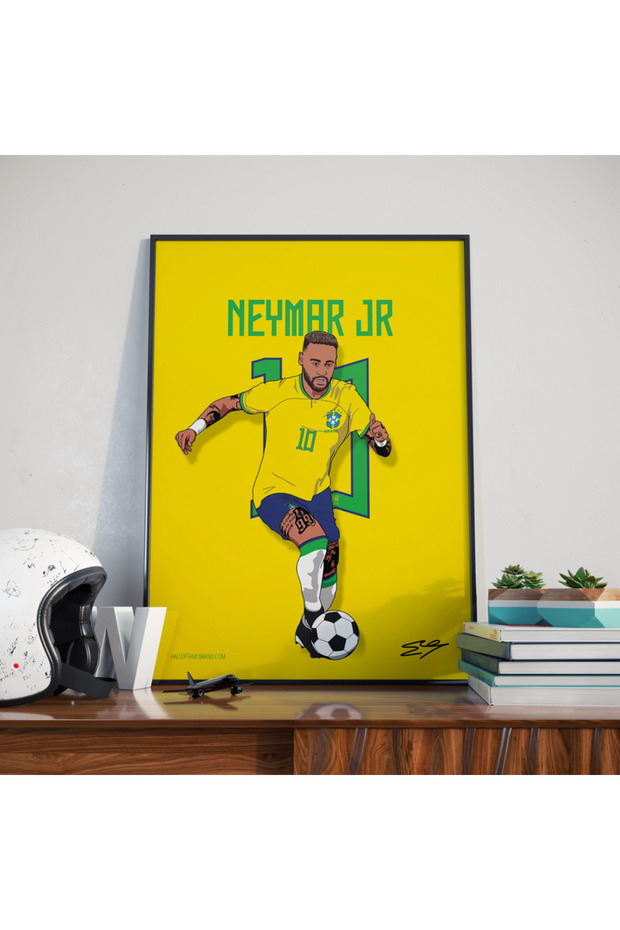 Neymar Jr Brazil Poster with Frame 30x40cm