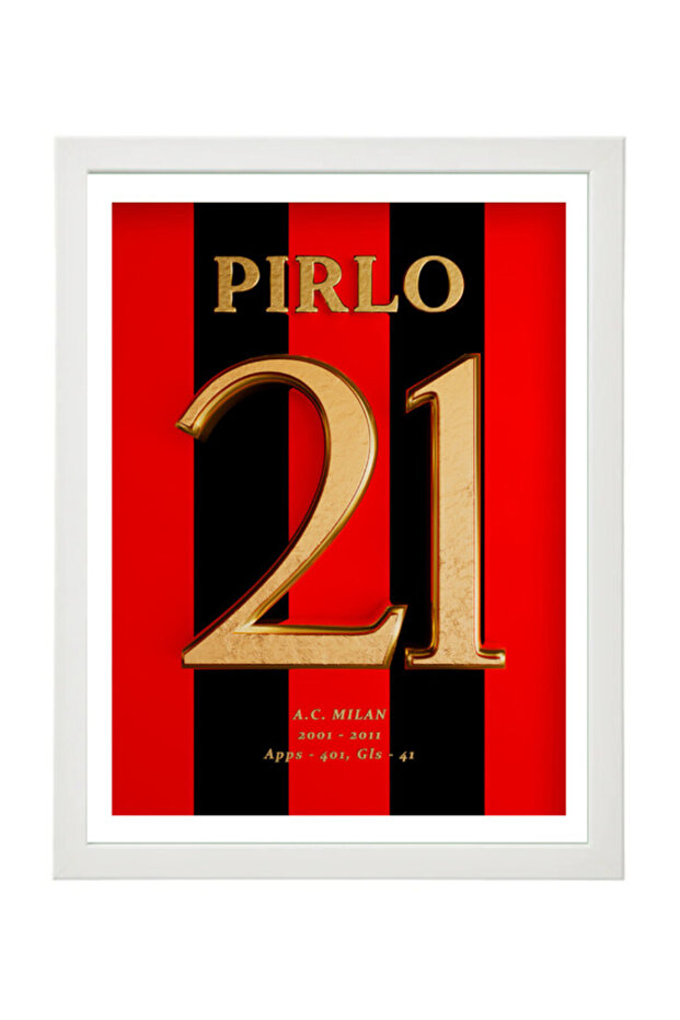 Andrea Pirlo Ac Milan Poster with Frame 30x40cm