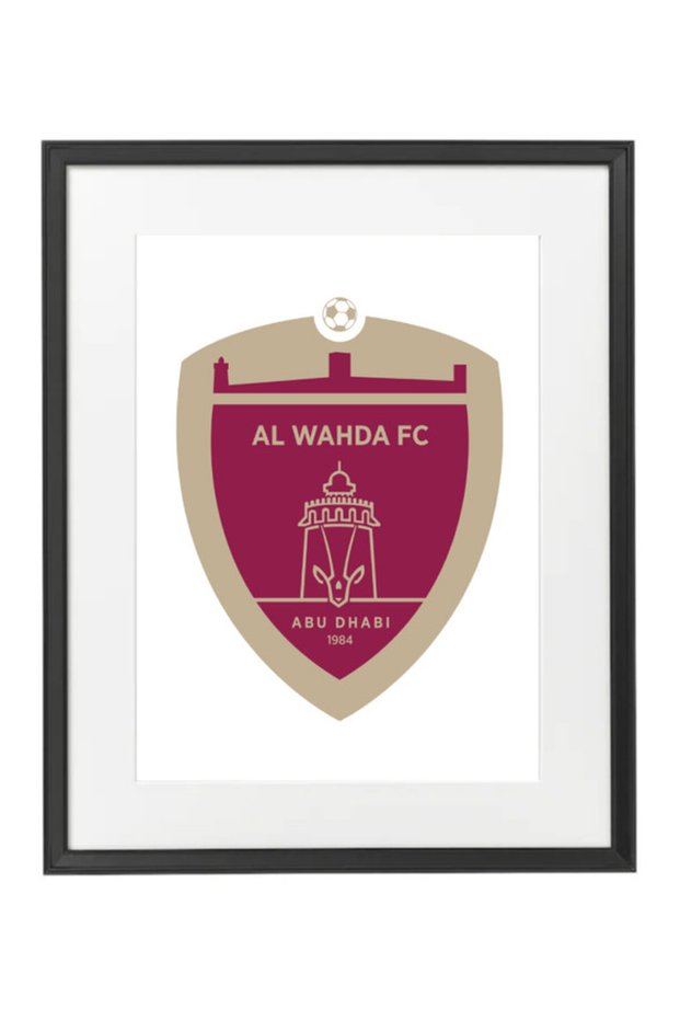 Al Wahda FC, UAE Pro League , Soccer Gift , Poster with Frame 50x40cm