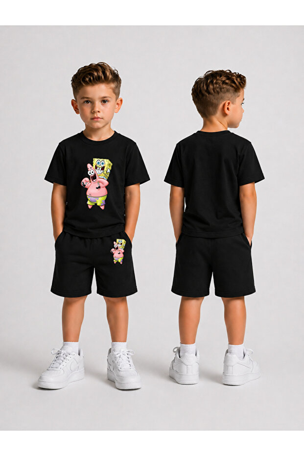 Children's T-Shirt and Shorts Set Printed Cotton Summer Combination