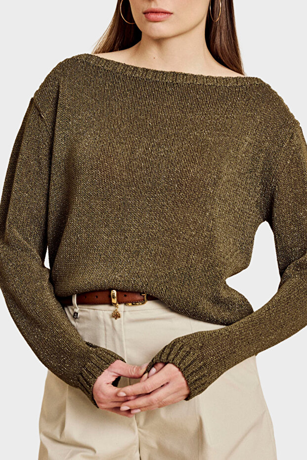 Boat Neck Casual Sweater Sweater Bbss26Fkl015128
