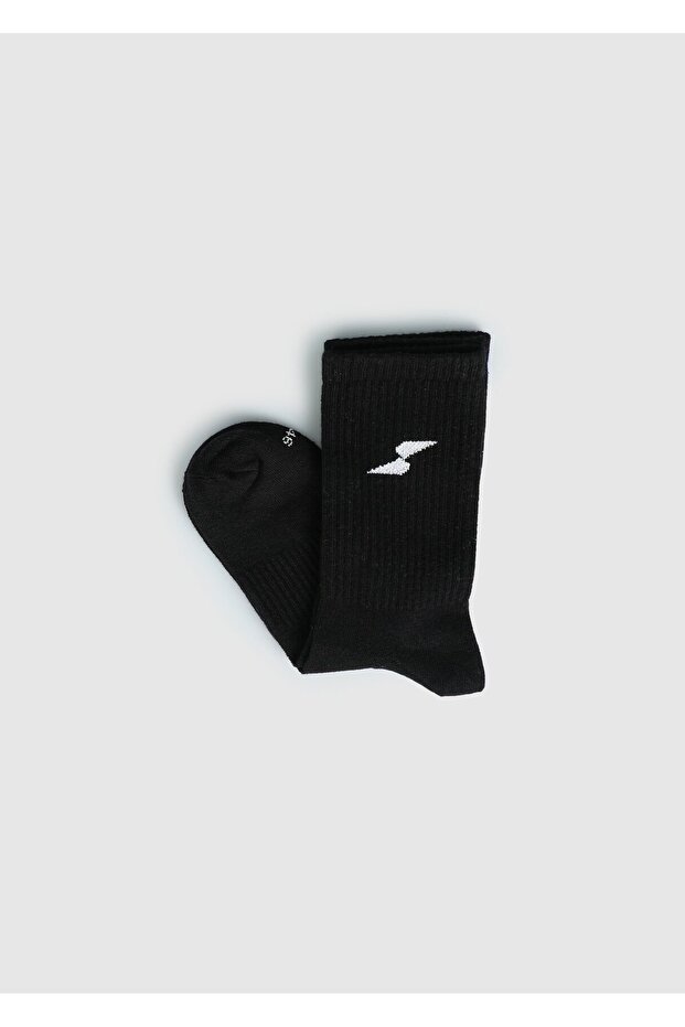 Black Es002 Black Tennis Single Socks