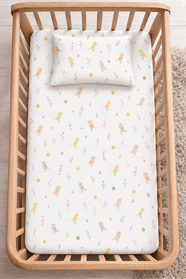100% Cotton Elastic Baby Bed Sheet I + Pillowcase | Park Bed 60X120 70X110 70X120 Compatible