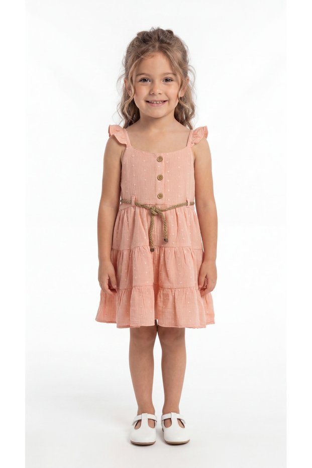 Girls' Dress with Buttons