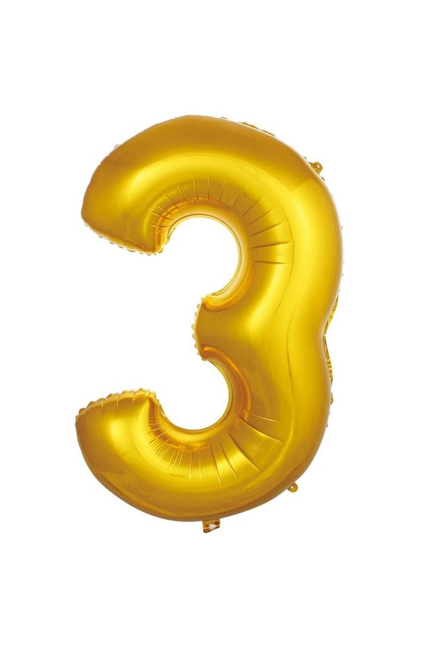 Gold Color Number Foil Balloon Birthday Age Balloon 76 cm Helium Gold Color
