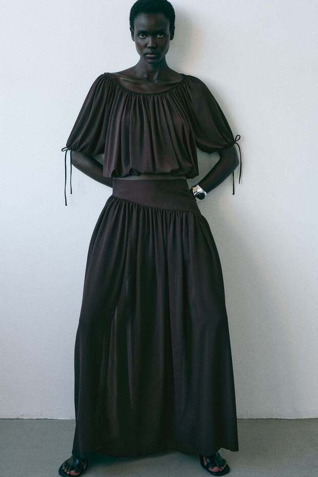 Draped drawstring-detail top - 2